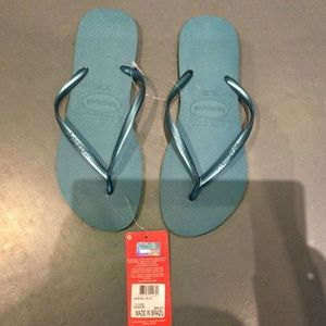 Havaianas Slim Flip Flops Mineral Blue size 11/12